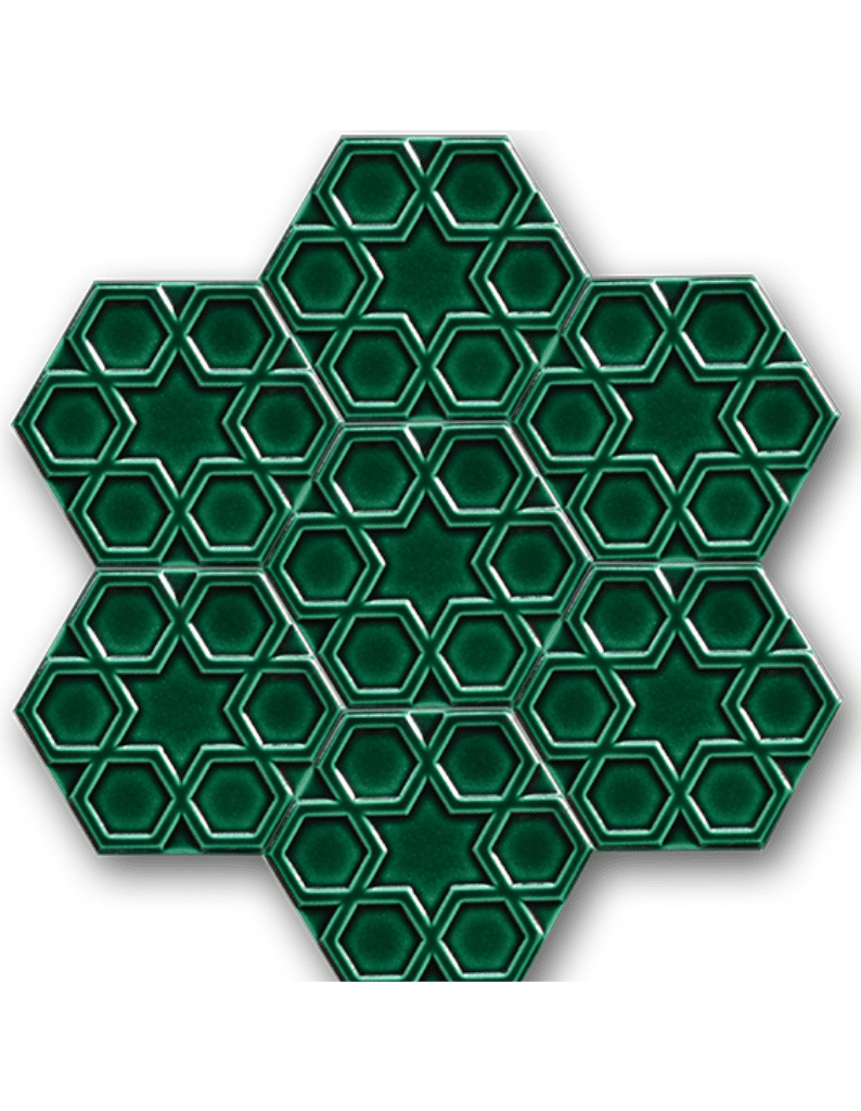 Altıgen Seramik Karo -01, Altıgen Seramik Karo Zümrüt Yeşil Selçuklu Modeli