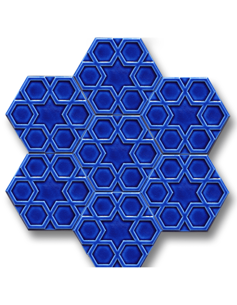 Altıgen Seramik Karo - 19, Banyo Seramik Altıgen Çini Rölyef