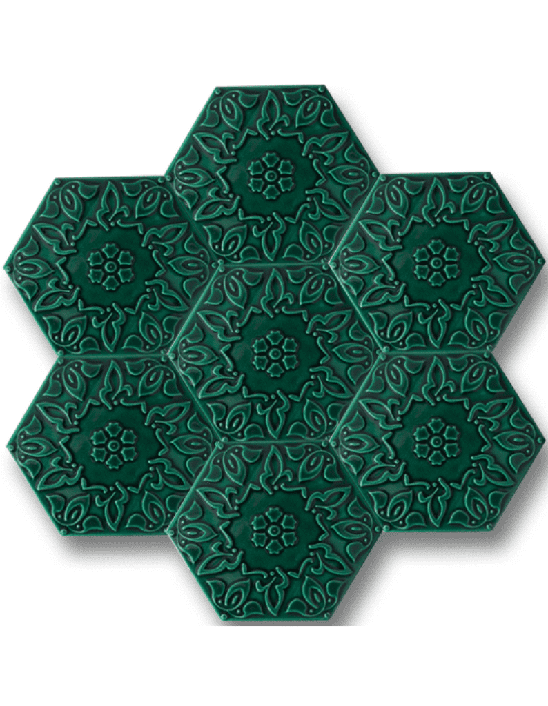 Altıgen Seramik Karo - 02, Altıgen Seramik Kabartmalı Karo 15x17