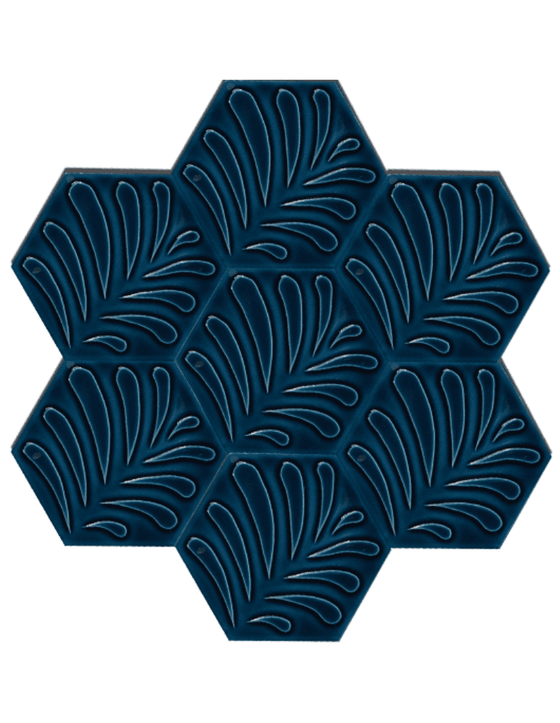 Altıgen Seramik Karo - 23, Mavi Banyo Seramik Altıgen Çeşitleri