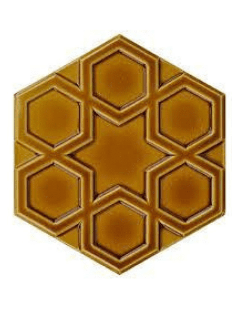 Altıgen Seramik Karo - 34, Altıgen Lüks Banyo Seramik Hardal