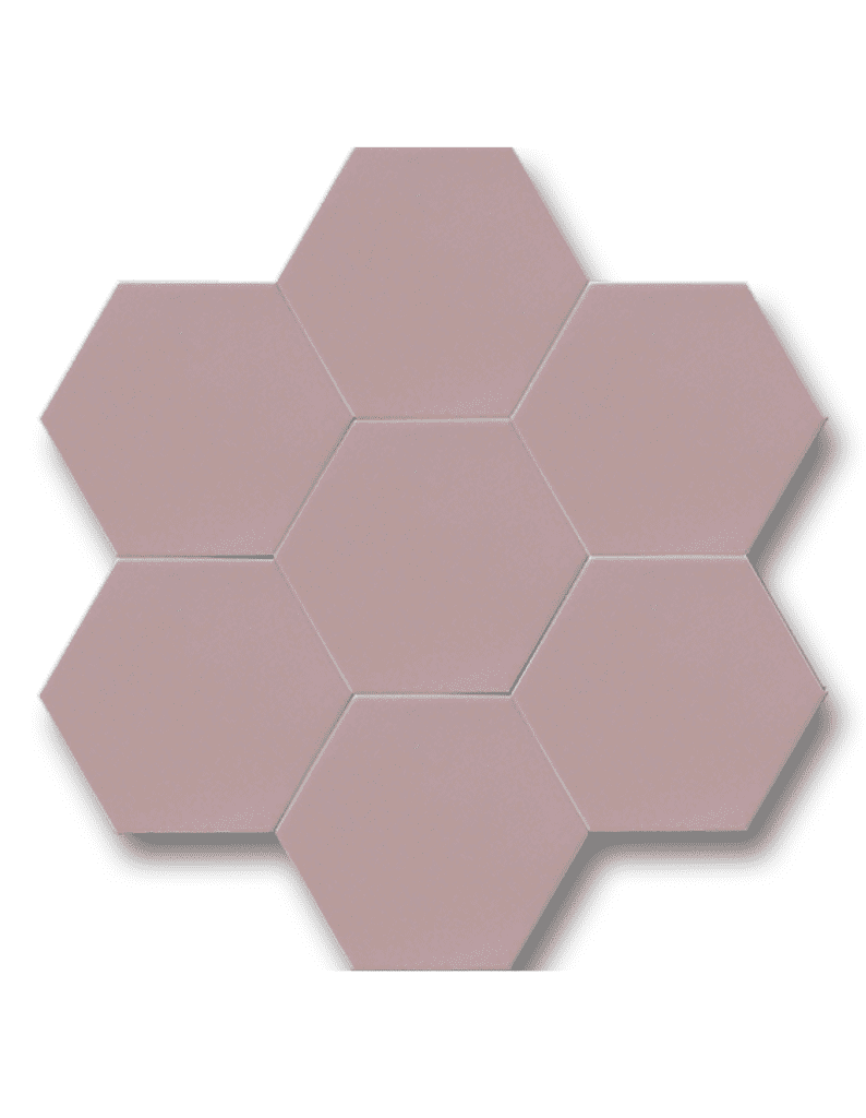 Altıgen Seramik Karo - 36, Banyo Dekorasyon Örnekleri Pembe Altıgen Seramik