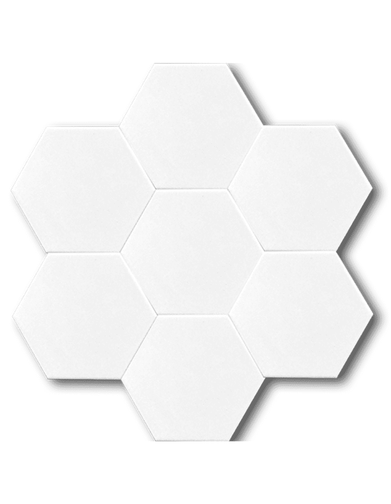 Altıgen Seramik Karo - 49, Altıgen Mozaik Beyaz Seramik