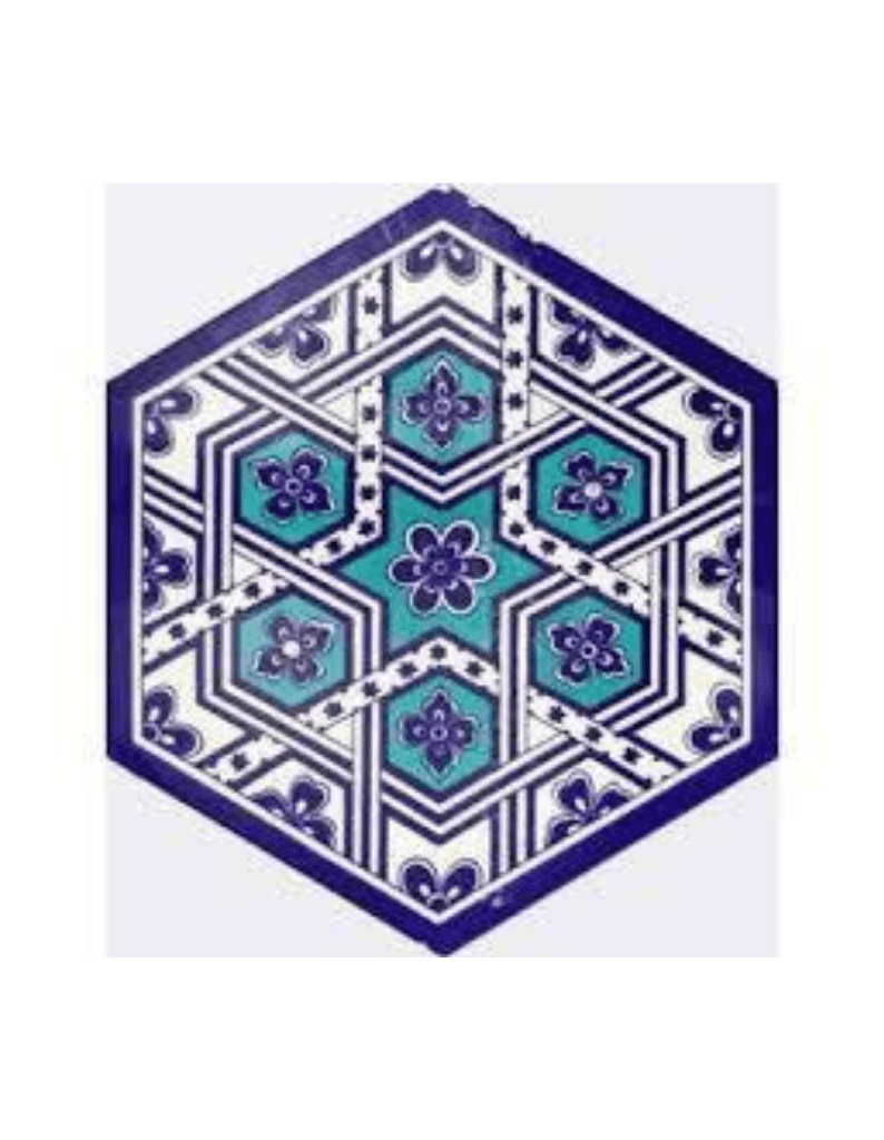 Altıgen Seramik Karo - 60, Çini Desenli Altıgen Seramik Geometri