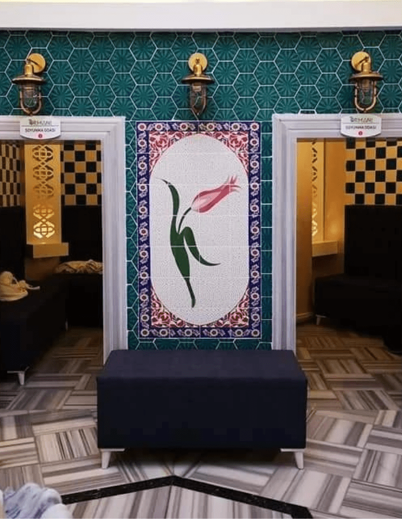 Altıgen Seramik Karo - 71, Osmanlı Sarayı Hamam Çinileri Geometri Altıgen